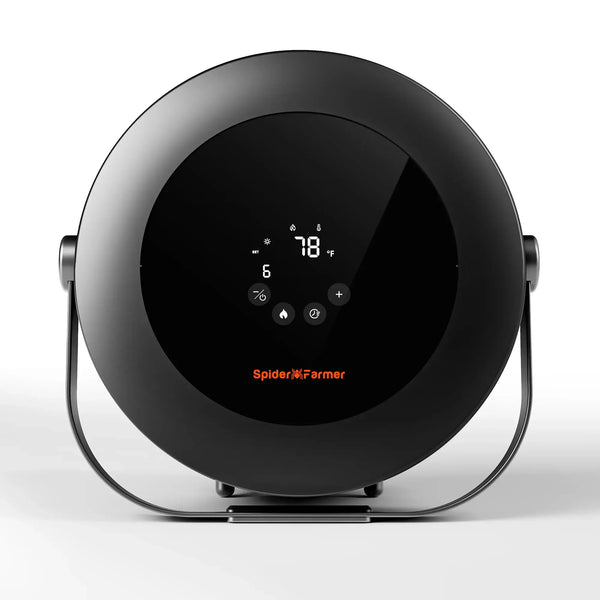 Spider Farmer Grow Tent Heater with Smart Temperature Control, Auto Settings, and 24H Timer