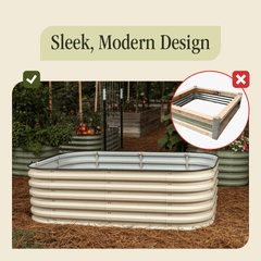 17" Tall 6 In 1 "No Tools Needed" Premium Metal Raised Garden Bed Kit