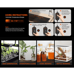 Spider Farmer 10" x 20.75" Seedling Heat Mat and Controller Set
