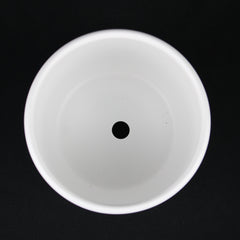 3-Piece White Stoneware Planter Pot Set with Vertical Line Texture