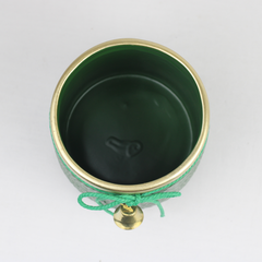 Red or Green Bell Christmas Ceramic Planter – Single Piece – Festive Textured Design