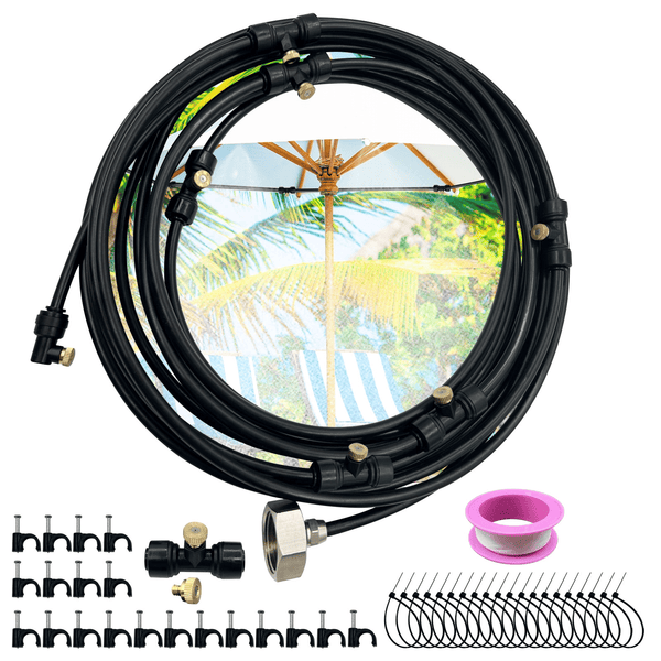 26ft Outdoor Patio Misting Cooling System – Black