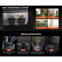 Spider Farmer Deep Water Culture Hydroponics Grow System with Top Drip Kit - 2 Bucket Kit