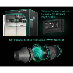 Mars Hydro 6" Inline Duct Fan with Temperature and Humidity Controller