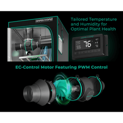 Mars Hydro 4" Inline Duct Fan and Carbon Filter Combo with Temperature and Humidity Controller