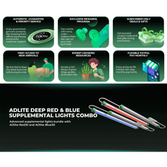Mars Hydro ADlite Deep Red 15W + Blue 15W Supplemental LED Grow Light Bars Combo - Set of 2