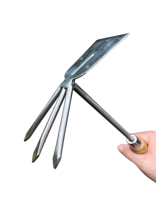 Stainless Steel Garden Cultivator Hoe (classic wood handle)