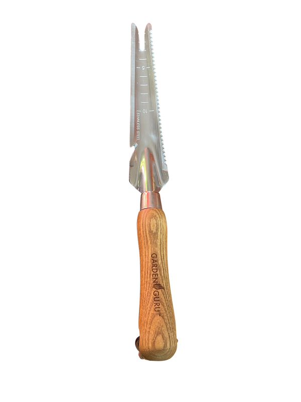 Stainless Steel 5-in-1 Weeder Trowel (classic wood handle)