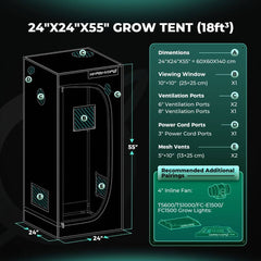 Mars Hydro 2' x 2' x 4' 8" (60cm x 60cm x 140cm) Indoor Grow Tent