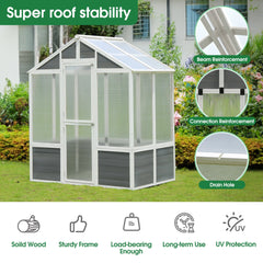 76"x48"x86" Polycarbonate Walk-In Greenhouse – Outdoor