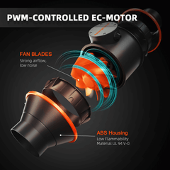 Spider Farmer 4" Inline Duct Fan with Speed Controller