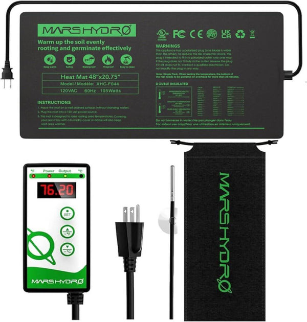 Mars Hydro 48" x 20.75" Seedling Heat Mat and Digital Thermostat Combo
