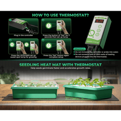 Mars Hydro 10'' x 20.75'' Seedling Heat Mat and Digital Thermostat Combo