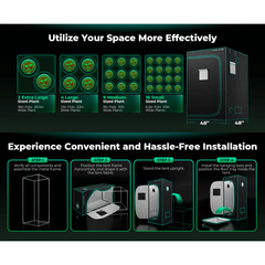 Mars Hydro 2' x 2' x 4' 8" (60cm x 60cm x 140cm) Indoor Grow Tent