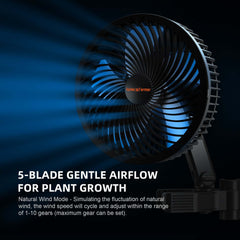 Spider Farmer 6" Clip Fan, 10-Speed with Wide-Angle Oscillation - Pack of 2