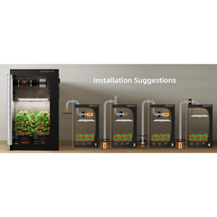 Spider Farmer Ventilation Kit 6" Inline Duct Fan and Carbon Filter Combo with Temperature and Humidity Controller