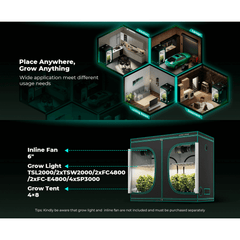 Mars Hydro 4' x 8' x 6' 8" (120cm x 240cm x 200cm) Indoor Grow Tent