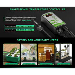 Mars Hydro 10'' x 20.75'' Seedling Heat Mat and Digital Thermostat Combo