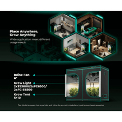 Mars Hydro 5' x 10' x 6' 8" (150cm x 300cm x 200cm) Indoor Grow Tent
