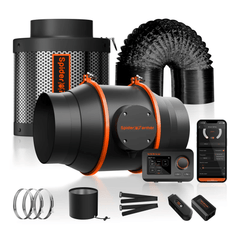Spider Farmer G1000W LED Grow Light + 5' x 5' Grow Tent + 6" Inline Fan Combo with Temperature and Humidity Controller + 6" Clip Fan