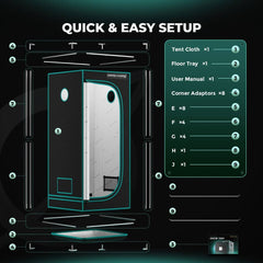 Mars Hydro 2' 4" x 2' 4" x 5' 4" (70cm x 70cm x 160cm) Indoor Grow Tent