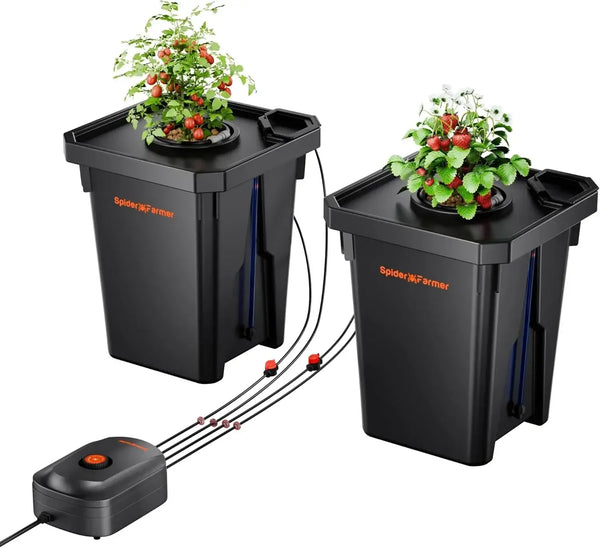 Spider Farmer Deep Water Culture Hydroponics Grow System with Top Drip Kit - 2 Bucket Kit