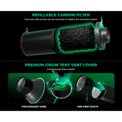 Mars Hydro iFresh 6" Smart Inline Duct Fan and Carbon Filter Combo