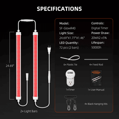 Spider Farmer GlowR40 40W 660nm Supplemental Deep Red LED Grow Light