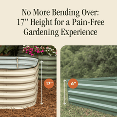 17" Tall 6 In 1 "No Tools Needed" Premium Metal Raised Garden Bed Kit
