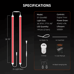 Spider Farmer GlowR80 80W 660nm Supplemental Deep Red LED Grow Light