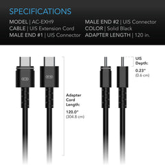 AC Infinity UIS Controller to Device Cable for Controller AI, Controller 69 Pro and Pro+, Male to Male, 10 ft.