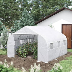 Greenhouse with White PE Cover – Heavy Duty Steel Frame