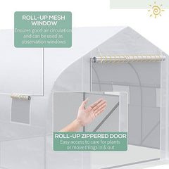 Greenhouse with White PE Cover – Heavy Duty Steel Frame
