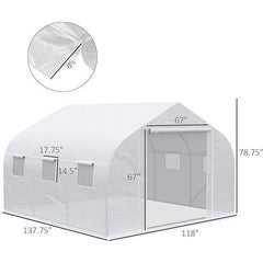Greenhouse with White PE Cover – Heavy Duty Steel Frame