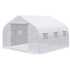 Greenhouse with White PE Cover – Heavy Duty Steel Frame