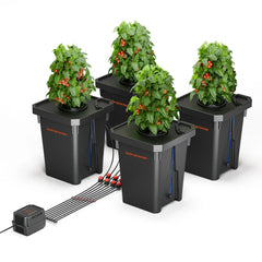 Spider Farmer Deep Water Culture Hydroponics Grow System with Top Drip Kit - 4 Bucket Kit