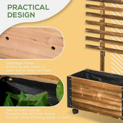 Rustic Wooden Raised Garden Bed – Trellis & Wheels