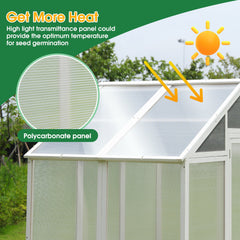 76"x48"x86" Polycarbonate Walk-In Greenhouse – Outdoor