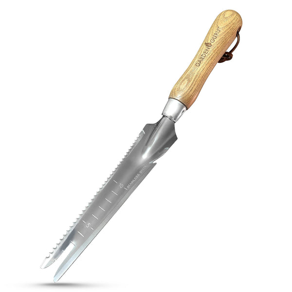 Stainless Steel 5-in-1 Weeder Trowel (classic wood handle)