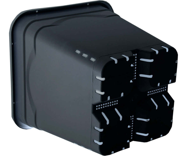 Active Aqua 12" x 12" Square Black Pot, 12" Tall, case of 24