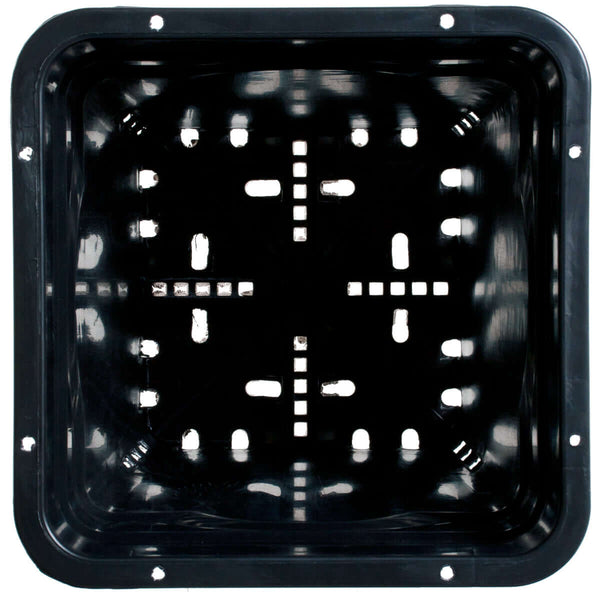Active Aqua 9" x 9" Square Black Pot, 10" Tall, case of 24