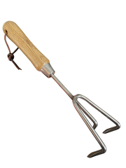 Stainless Steel Garden Cultivator (classic wood handle)