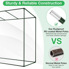 Portable Walk-In Greenhouse – PE Cover, Heavy-Duty Frame