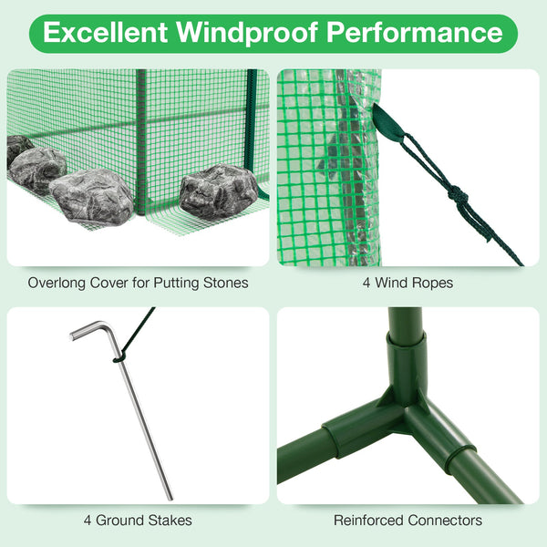 Portable Walk-In Greenhouse – PE Cover, Heavy-Duty Frame