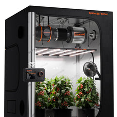 Spider Farmer SE7000 LED Grow Light + 5' x 5' Grow Tent + 6" Inline Fan Combo with GGS Controller Kits + 6" Clip Fan