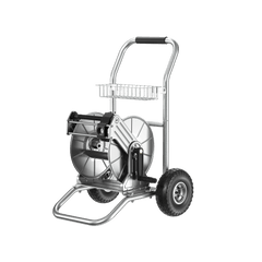 Garden Hose Reel Cart-2 Wheels-Stainless Steel-Heavy Duty