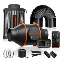 Spider Farmer SE3000 LED Grow Light + 3' x 3' Grow Tent + 4" Inline Fan Combo with GGS Controller Kits + 6" Clip Fan