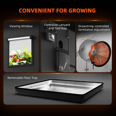 Spider Farmer SE7000 LED Grow Light + 5' x 5' Grow Tent + 6" Inline Fan Combo with GGS Controller Kits + 6" Clip Fan