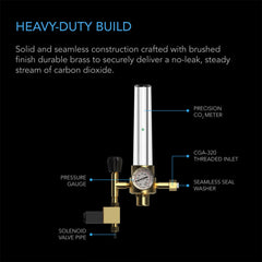AC Infinity CO2 Regulator, Carbon Dioxide Monitor with Solenoid Valve and Gas Flow Meter