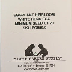 Italian Heirloom White Hen's Egg Eggplant Seeds